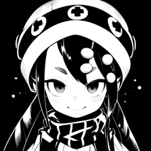 black and white anime girl pfp 7